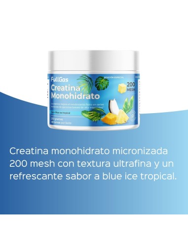 Creatina Monohidrato 200 Mesh en polvo - Blue ice tropical - 250g