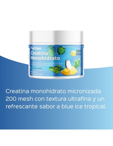 Créatine monohydrate de 200 mailles en poudre - Blue Ice Tropical - 250g