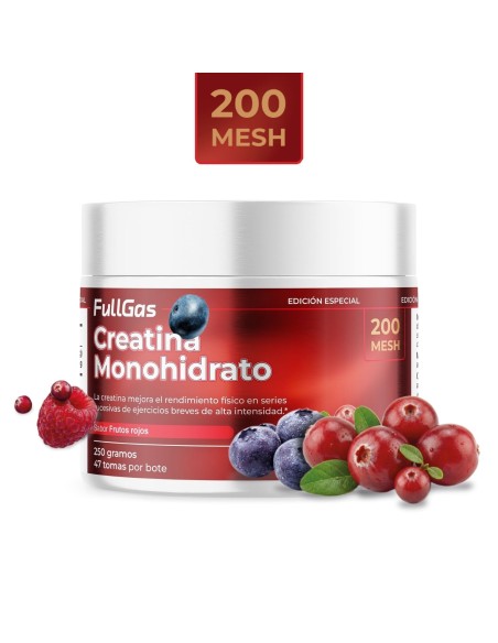 Creatina Monohidrato 200 Mesh en polvo - Frutos rojos - 250g