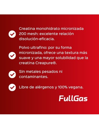 Creatina Monohidrato 200 Mesh en polvo - Frutos rojos - 250g