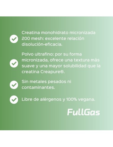 Creatina Monohidrato 200 Mesh en polvo - Menta/Lima - 250g