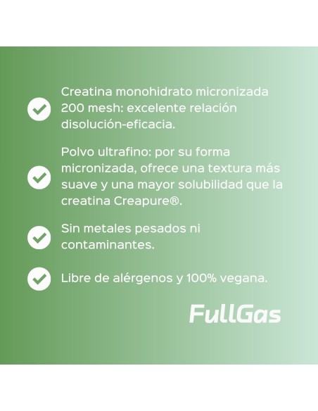 Creatina Monohidrato 200 Mesh en polvo - Menta/Lima - 250g