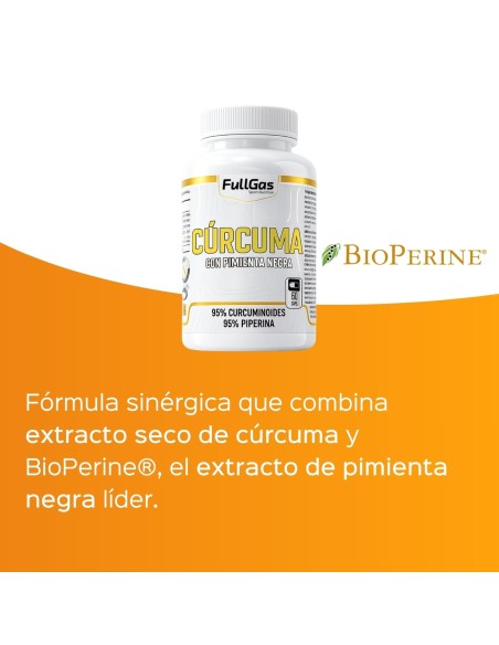 Cúrcuma con Pimienta Negra (BioPerine®) - Cápsulas - 60 tomas