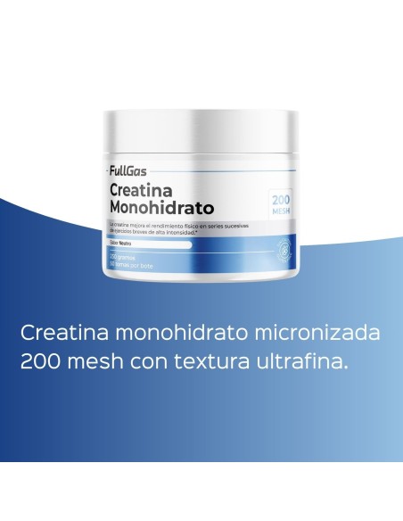 Creatina Monohidrato 200 Mesh en polvo - Neutra - 250g