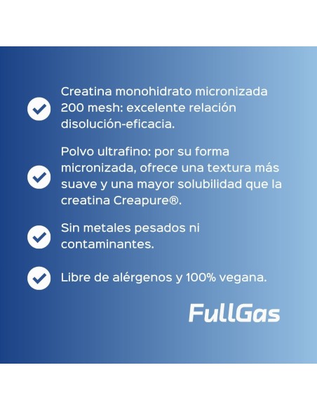 Creatina Monohidrato 200 Mesh en polvo - Neutra - 250g
