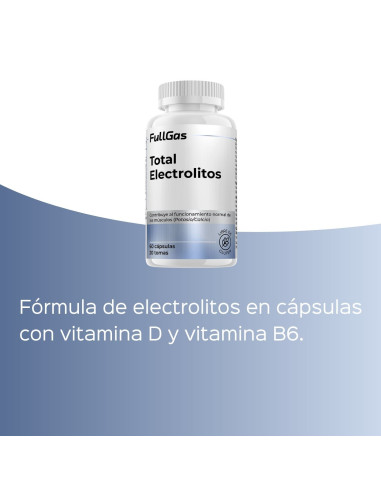 Total Electrolitos - Sales minerales en cápsulas. A base de minerales, jengibre y vitaminas