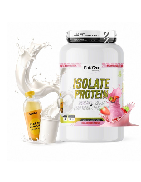 Aislado Suero + Proteína Clara Huevo - Batido de fresa - 1,8 kg