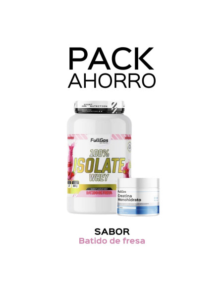 Pack Isolate Whey 900g (Strawberry Shake) + Créatine Monohydrate 250g