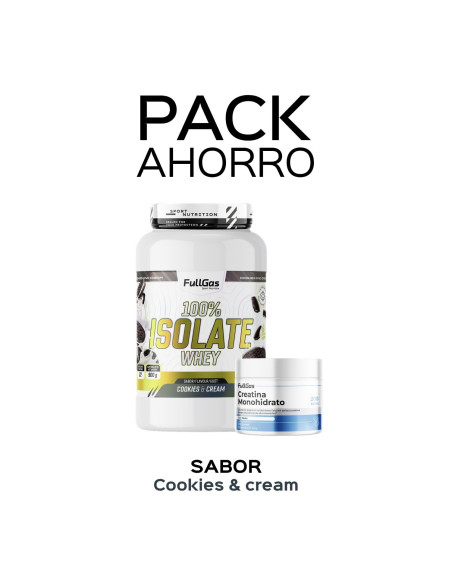 Pack isoler Whey 900g (cookies et crème) + créatine monohydrate 250g