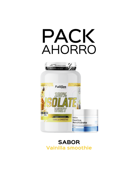 Pack isoler Whey 900g (vanille Smoothie) + Creatina Monohydrate 250g