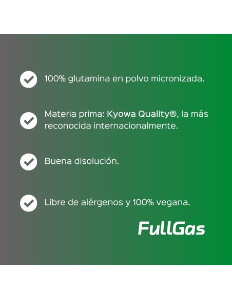 Glutamina micronizada (Kyowa®) en polvo - Neutro - 500g