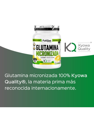 Glutamina micronizada (Kyowa®) en polvo - Limón - 300g