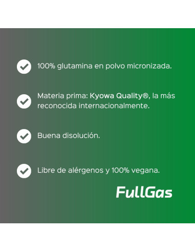 Glutamina micronizada (Kyowa®) en polvo - Limón - 300g