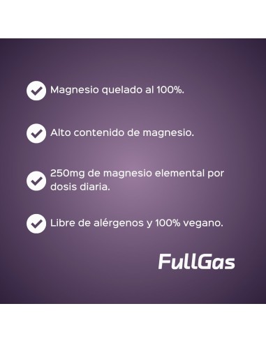 Magnesio Bisglicinato - cuenta con una mejor absorción respecto a otros suplementos que contienen el mineral