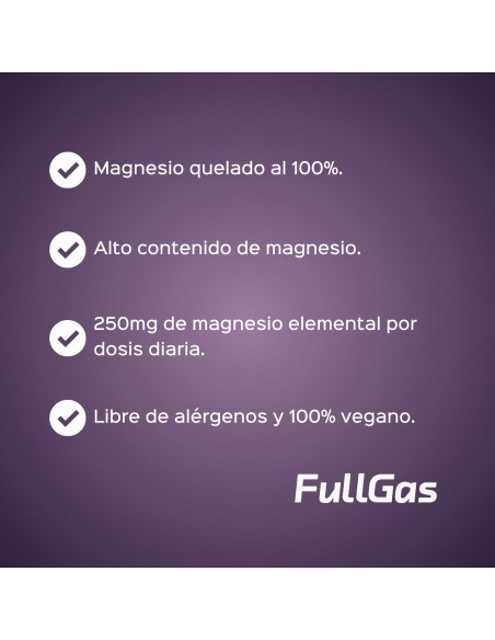 Magnesio Bisglicinato - cuenta con una mejor absorción respecto a otros suplementos que contienen el mineral