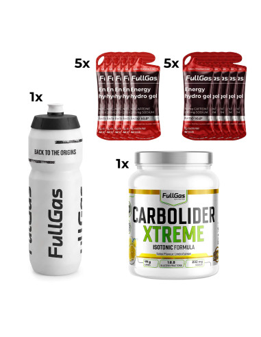 Emballage Endurance - Carbolider Xtreme (citron) + gels + 1l tambour