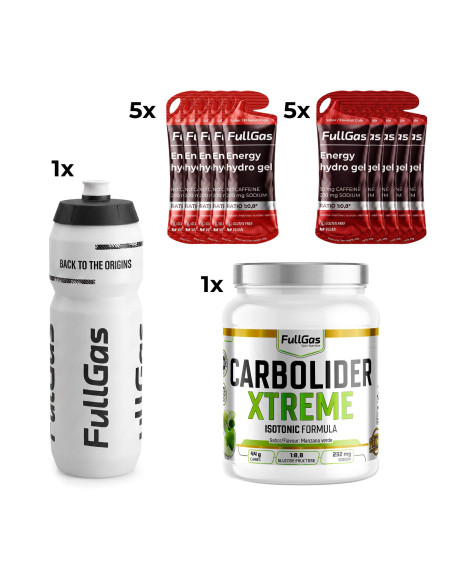 Endurance Pack - Carbolider Xtreme (Apple) + Gels + Biddon 1L