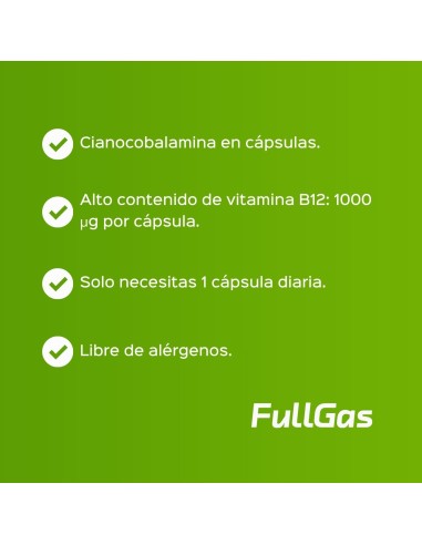 Vitamina B12 (Cianocobalamina 1000µg) - 60 cápsulas
