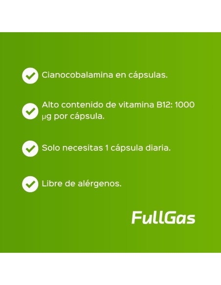 Vitamina B12 (Cianocobalamina 1000µg) - 60 cápsulas