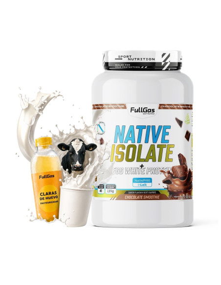 Isolat natif + protéine d'œufs transparente - Smoothie au chocolat - 1,8 kg