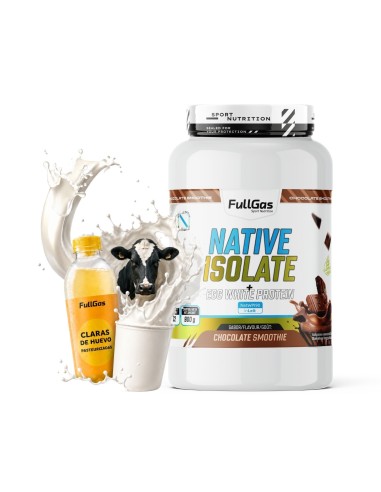 Native Isolate + Proteína Clara Huevo - Con Edulcorante - Chocolate smoothie - 900g