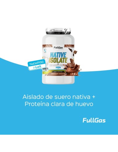 Native Isolate + Proteína Clara Huevo - Con Edulcorante - Chocolate smoothie - 900g