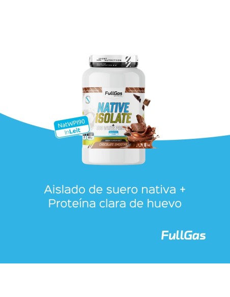 Isolat natif + protéines d'œufs transparentes - Avec édulcorant - Smoothie au chocolat - 900g