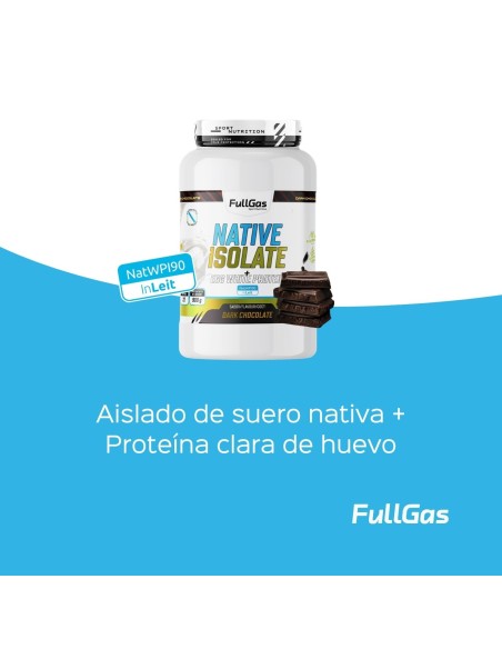 Native Isolate + Proteína Clara Huevo - Sin Edulcorante - Chocolate negro - 900g